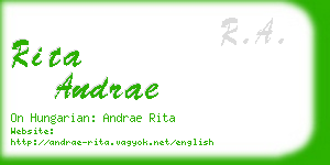 rita andrae business card